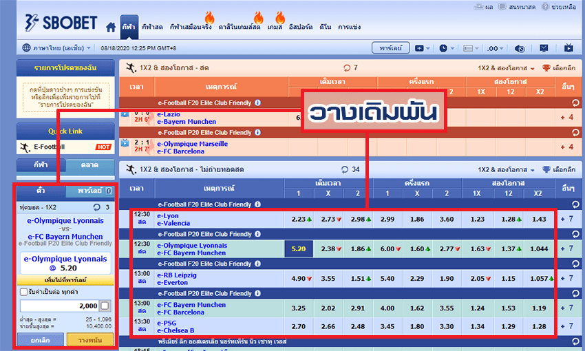 วิธีวางเดิมพันบอล1x2 ผ่านเว็บ SBOBET